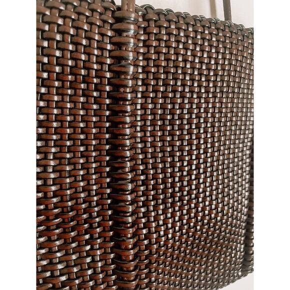 Vintage Nine West Woven Brown Leather Purse. Double handles. Great condition. - Picture 2 of 5